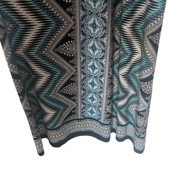 London Times Blue Black Sleeveless Long Maxi Dress Women’s Size 12 Large Summer - Picture 7 of 7